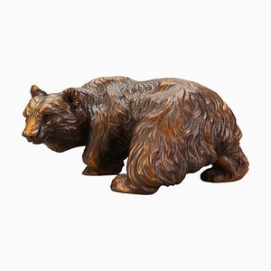 Hand Carved Bear Figure with Glass Eyes, Germany, 1930s