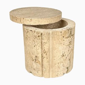 Mid-Century Decorative Box in Travertine attributed to Fratelli Mannelli, Italy, 1970s