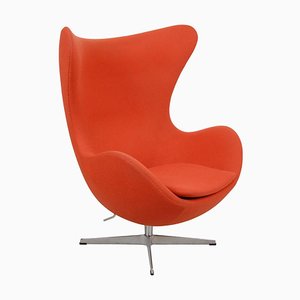 Egg Chair in Orange Fabric by Arne Jacobsen for Fritz Hansen, 2000s