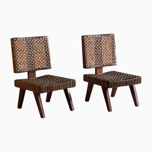 Chandigarh Lounge Chairs by Pierre Jeanneret, 1955s, Set of 2