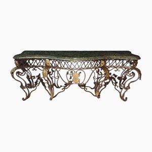 Large Louis XV Style Wrought Iron Console