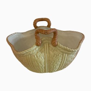 Antique China Blush Ivory Basket by Locke & Co of Worcester, 1850