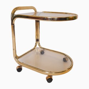 Vintage Gold and Glass Trolley, 1980s