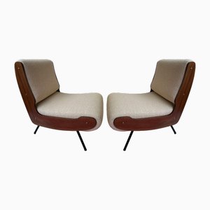 Mid-Century Modern Italian Mod. 836 Lounge Chairs by Gianfranco Frattini for Cassina, 1950s, Set of 2