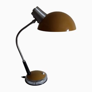 Desk Lamp with Chrome-Plated Metal Parts on Black Plastic Base with Metal Shade, 1980s