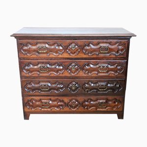 Antique Chest of Drawers in Carved Walnut