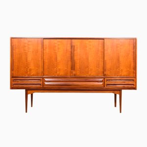 Credenza alta Mid-Century in teak, Danimarca, anni '60