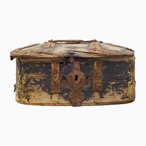 Caja encuadernada de metal, década de 1840