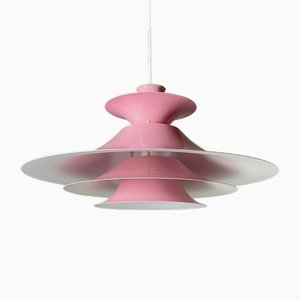 Pink Ceiling Lamp attributed to Lyfa, Denmark, 1970s