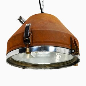 Vintage Industrial Ceiling Pendant with Rust Appliqué from VEB, 1970