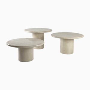 Italian Side Tables in Marble, 1980s, Set of 3