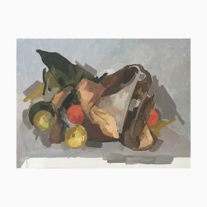 René Guinand, Pot Cassé et Fruits, 1978, Olio su tela