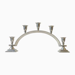 Art Deco Arch Candelabra in Pewter from Just Andersen, 1940s