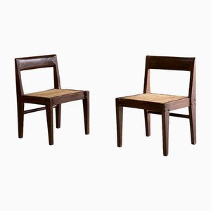 Model PJ-010514 Demountable Chairs in Teak by Pierre Jeanneret, 1955, Set of 2