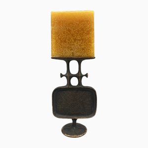 Bronze Sculpture Candlestick from Zoltan Pap, Hungary, 1970s