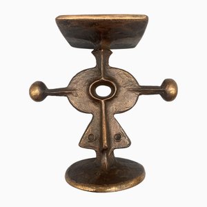 Candlestick Sculpture in Bronze from Zoltan Pap, Hungary, 1960s