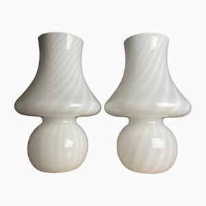 Large Mushroom Murano Table Lamps, Italy, 1970s, Set of 2