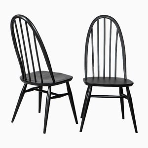 Schwarze Quaker Stühle von Ercol für L. Ercolani, Großbritannien, 1960er, 2er Set
