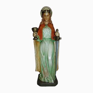 Pre-War Plaster Figure of Saint Jadwiga the Queen, 1920s