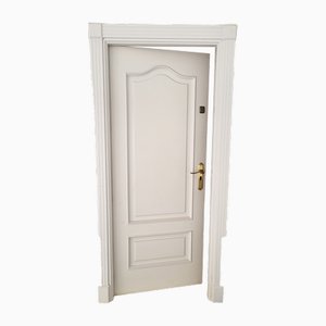 Italian White Vintage Doors with Pre-Marco Opener in Golden Bronze