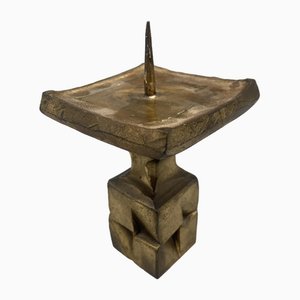 Brutalism Candle Stand in Bronze from Weiland Basel, 1960s