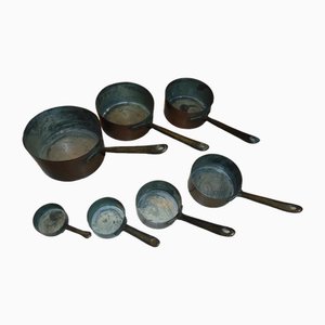 Pentole prebelliche in rame, anni '20, set di 7