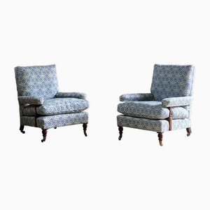 English Lounge Chairs from Howard & Sons, 1850, Set of 2