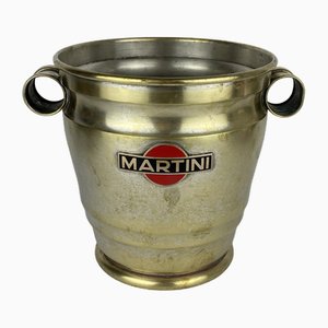 Secchiello per il ghiaccio pubblicitario Martini vintage in ottone, Italia, anni '50