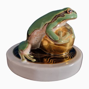 Frog Sitting on Golden Ball by Rudolf Löhner, 1912