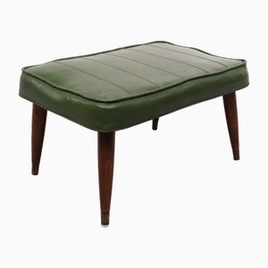 Green Faux Leather Ottoman, 1985