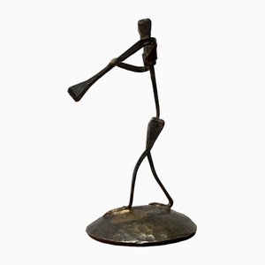 Figura Piper Mid-Century de hierro forjado con forma de herradura, años 60