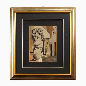 After Giorgio de Chirico, Composition, 1980s, Silkscreen with Gold Plating, Framed