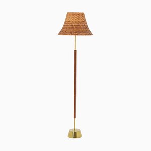 Schwedische Stehlampe aus Messing & Teak von Stilarmatur Boréns, 1960er