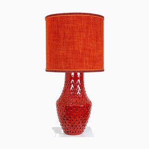 Red Ceramic Table Lamp from Bitossi, 1960