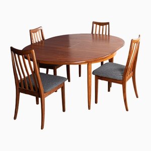 Fresco Dining Table and Chairs in Teak by Victor Wilkins for G-Plan, 1960s, Set of 5