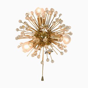 Mid-Century Austrian Wall Lamp in Brass and Crystal by E. Stejnar for Rupert Nikoll, 1950s