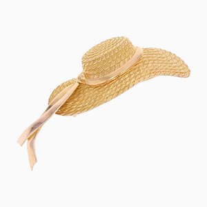 French Hat Brooch in 18 Karat Yellow Gold, 1960s
