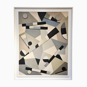 Armilde Dupont, Abstract Composition, Oil on Canvas, 1970s, Framed