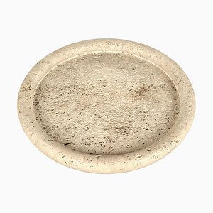 Mid-Century Italian Vide-Poche Dish in Travertine by Fratelli Mannelli, 1970s