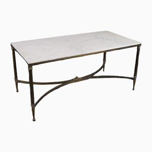 French Coffee Table in Brass and Marble