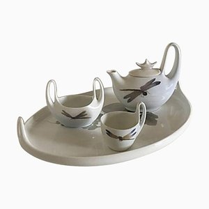 Art Nouveau Coffee Set with Tray from Royal Copenhagen, 1900, Set of 5