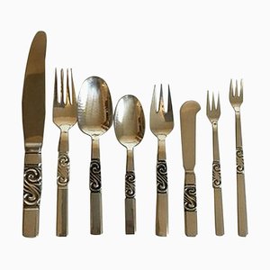 Sterling Silver Scoll Cutlery from Georg Jensen, 1940s, Set of 96