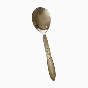 Cactus Serving Spoon in Sterling Silver & Stainless Steel from Georg Jensen, 1940s