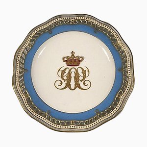 Flora Danica Fruit Plate with Royal or Noble Monogram from Royal Copenhagen, 1900s
