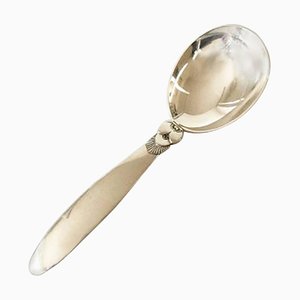 Sterling Silver Cactus Jam Spoon with Curved Handle from Georg Jensen, 1930s