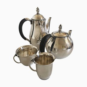 No. 456 Sterling Silver Coffee and Tea Set from Georg Jensen, 1950s, Set of 4