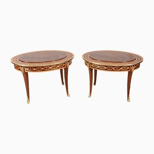 Tables d'Appoint Empire en Kingwood Marqueterie, France, Set de 2