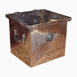 Caja para carbón vintage de cobre