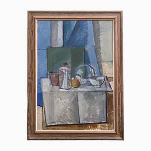 Still Life with Refraction, 1950s, Oil on Canvas, Framed