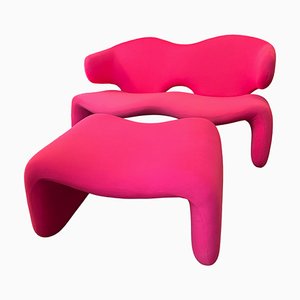 Sofa and Foot Stool by Olivier Mourgue for Airborne, 1960s, Set of 2